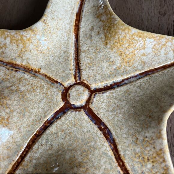 1948 Starfish MCM Vintage ceramic dish /tray gold/tan tones no chips - Picture 8 of 12